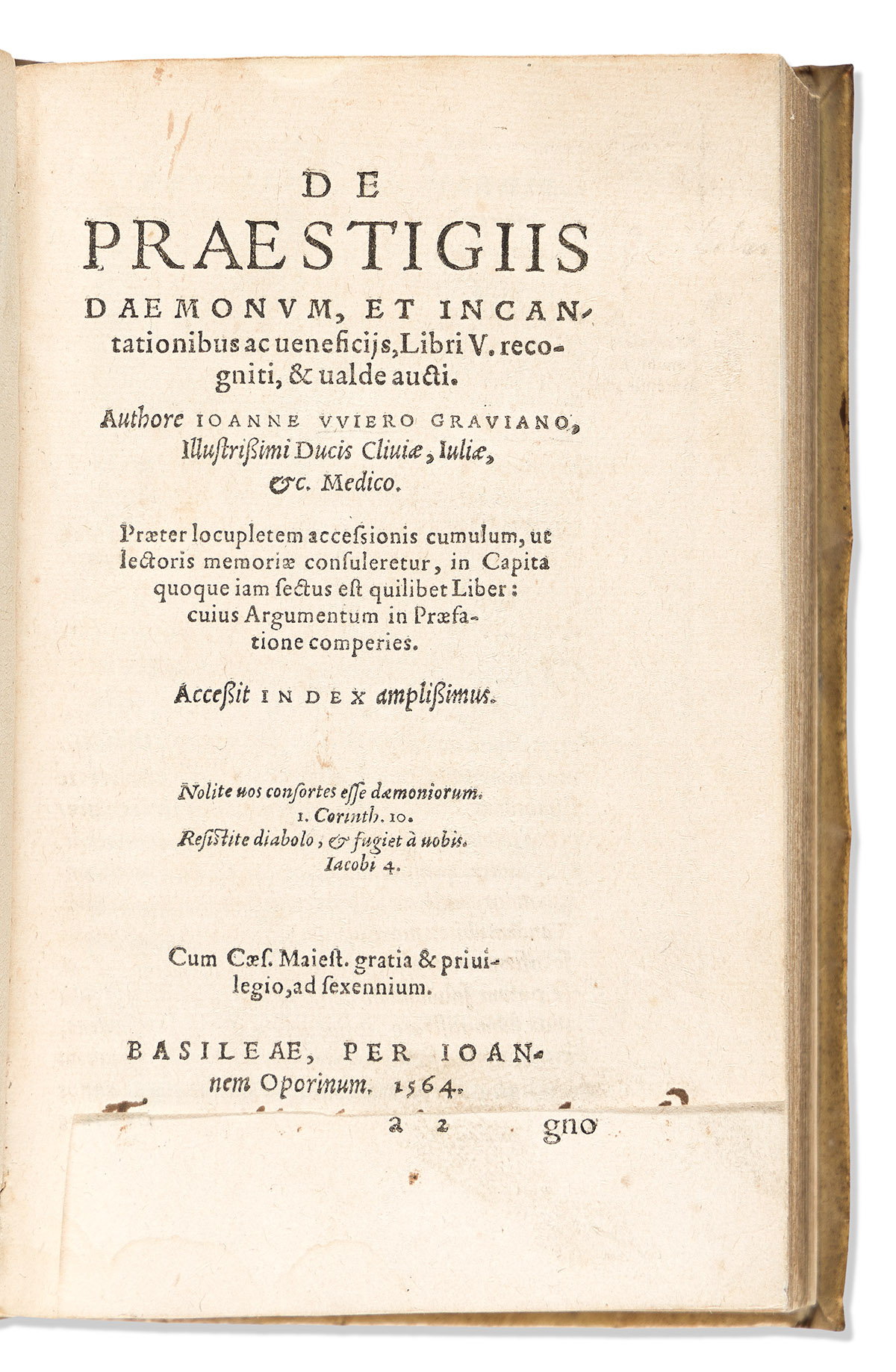 Weyer, Johann (1515-1588) De Praestigiis Daemonum et Incantationibus.